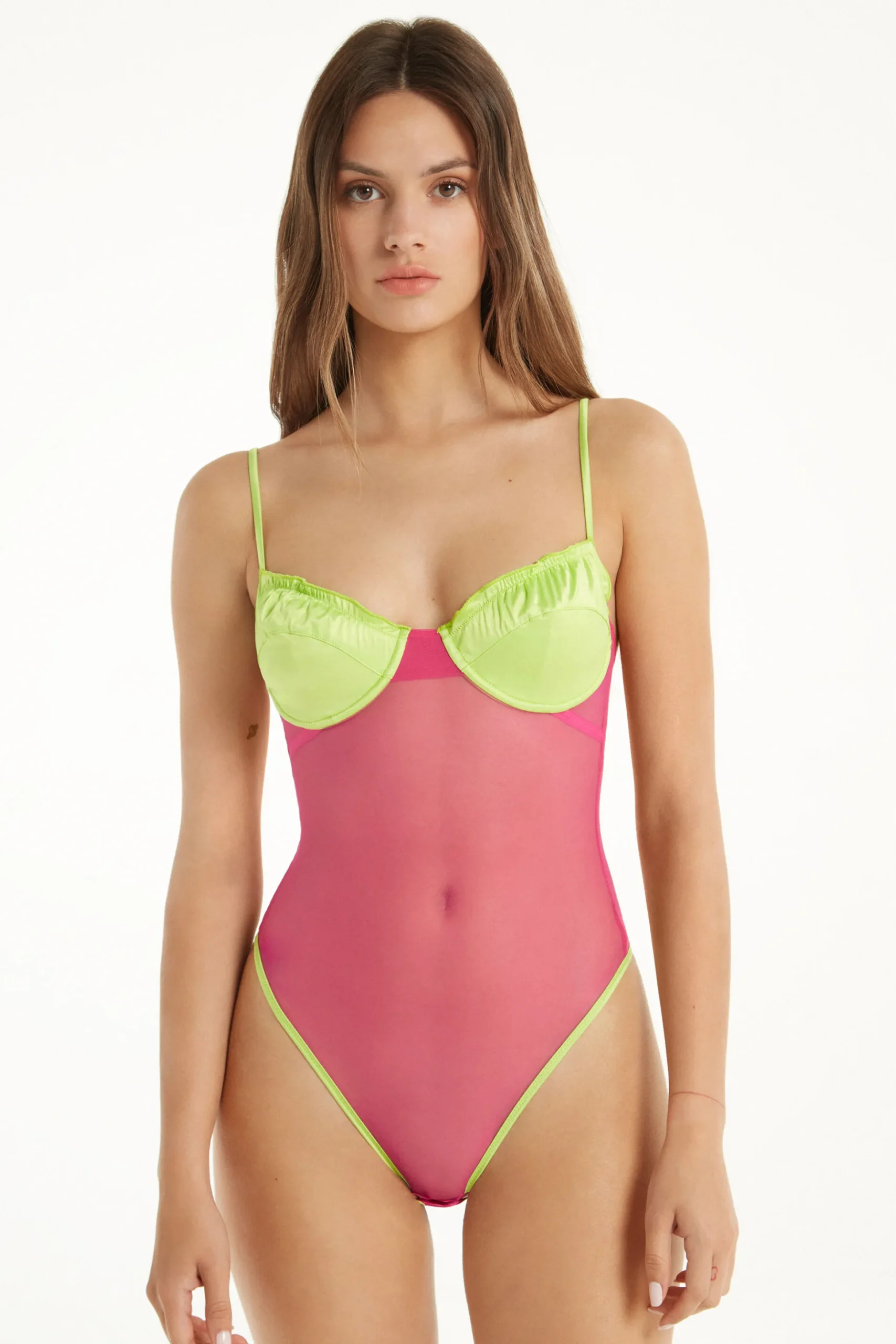 Colorful Tulle Balconette Bodysuit - Underwear Bodysuits - Women | Tezenis