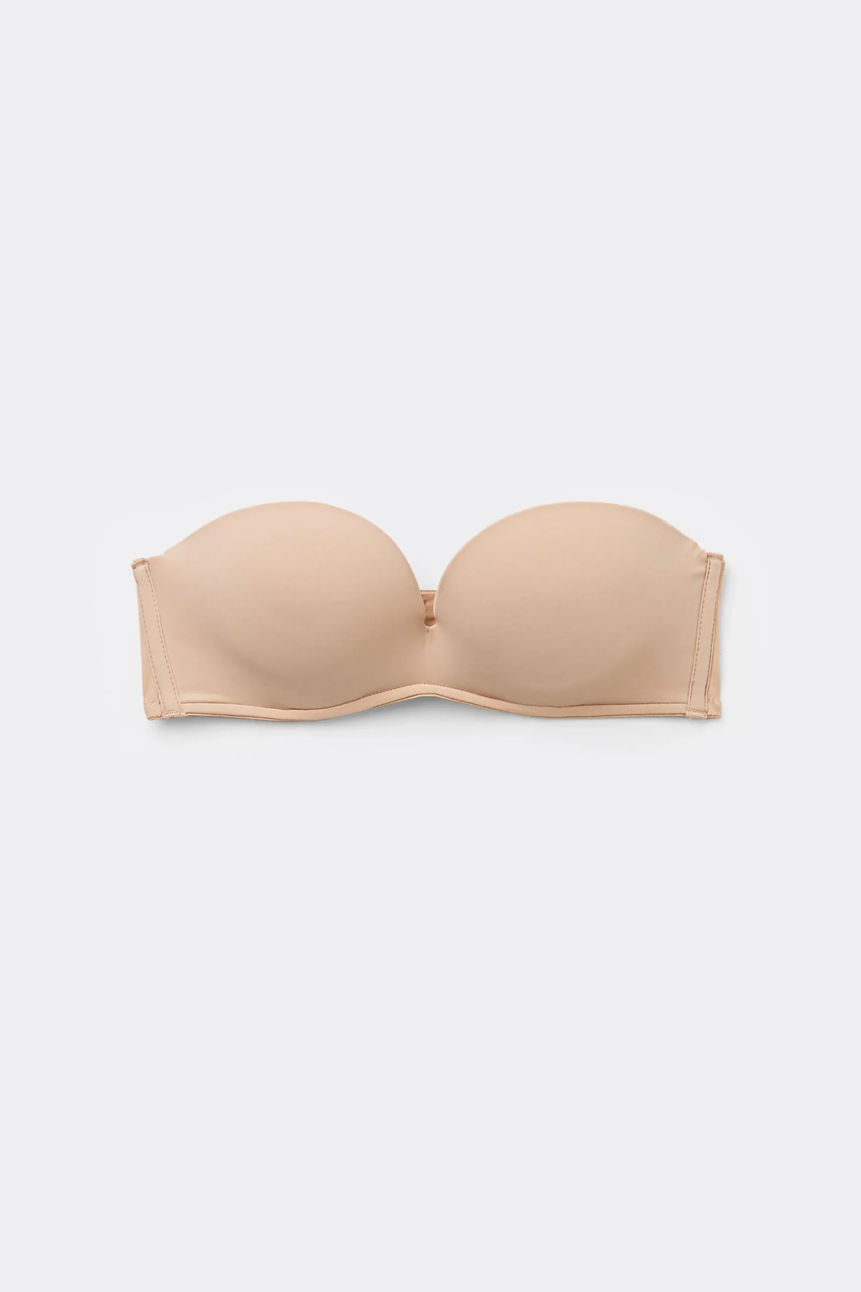 Recycled Microfiber Low-Neck Padded Bandeau Bra - Strapless And Bandeau - Women | Tezenis